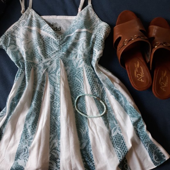 Mudd Blue & White Babydoll Tank - Picture 2 of 12